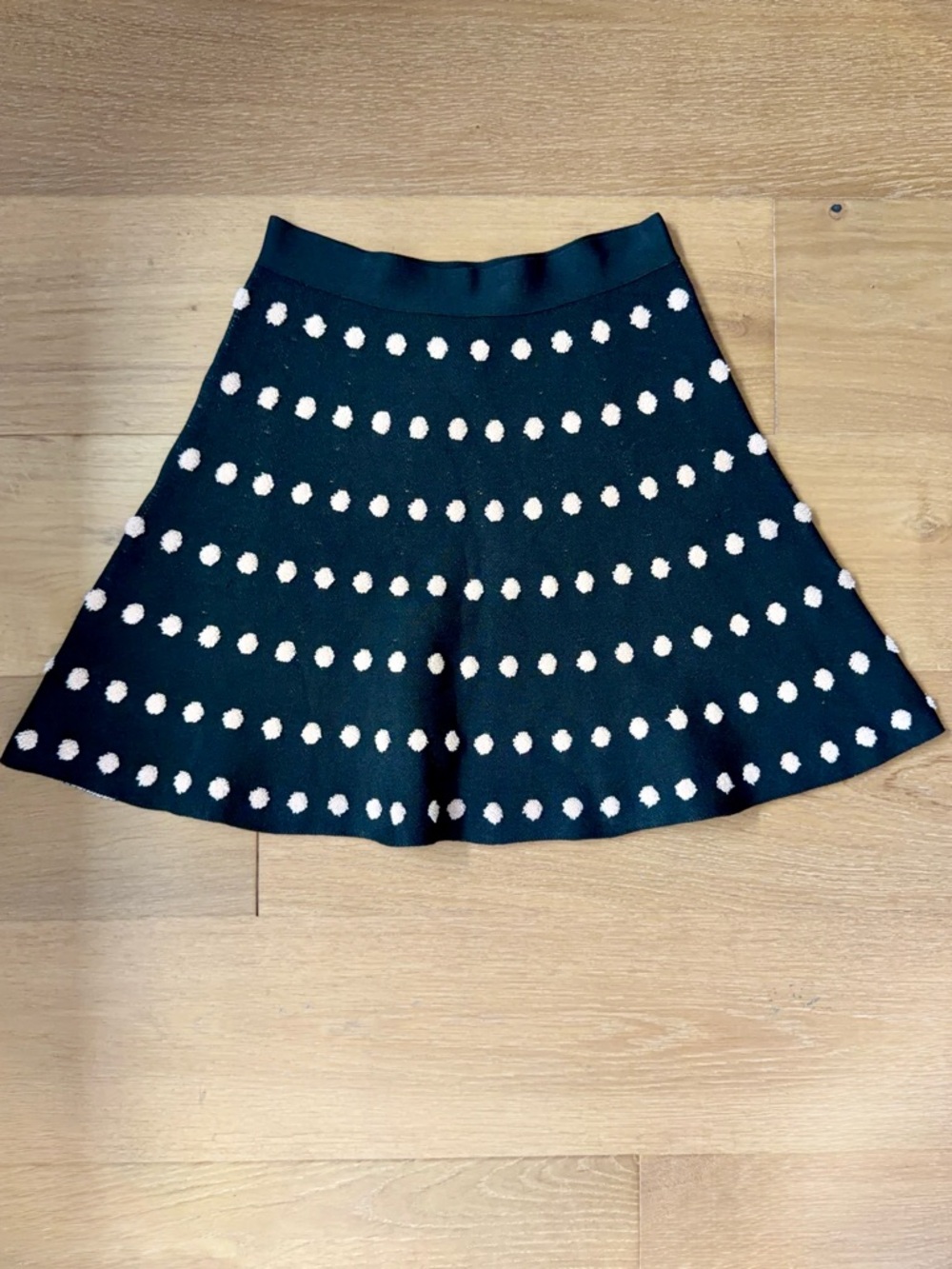 BCBG MaxAzria Gloriah Jacquard Skirt Black Blush Textured Dots Women's Small